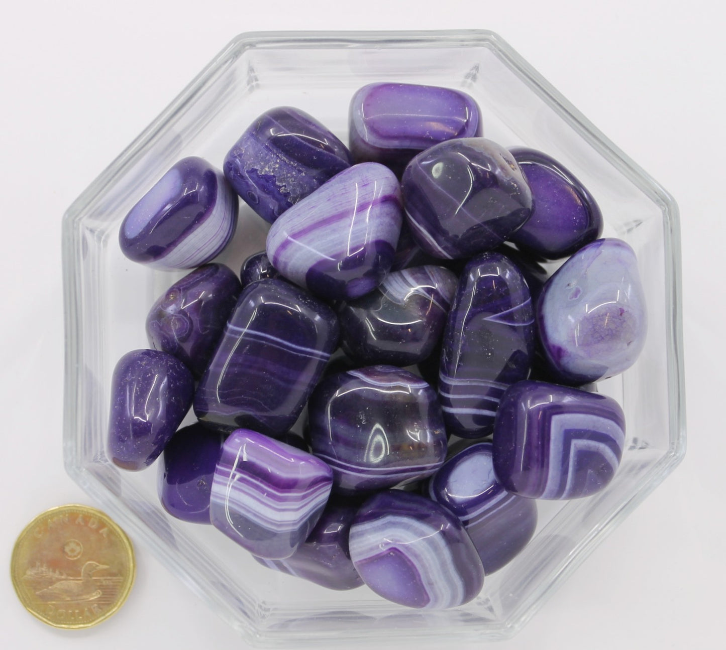 Agate Purple Banded Dyed - Tumbled