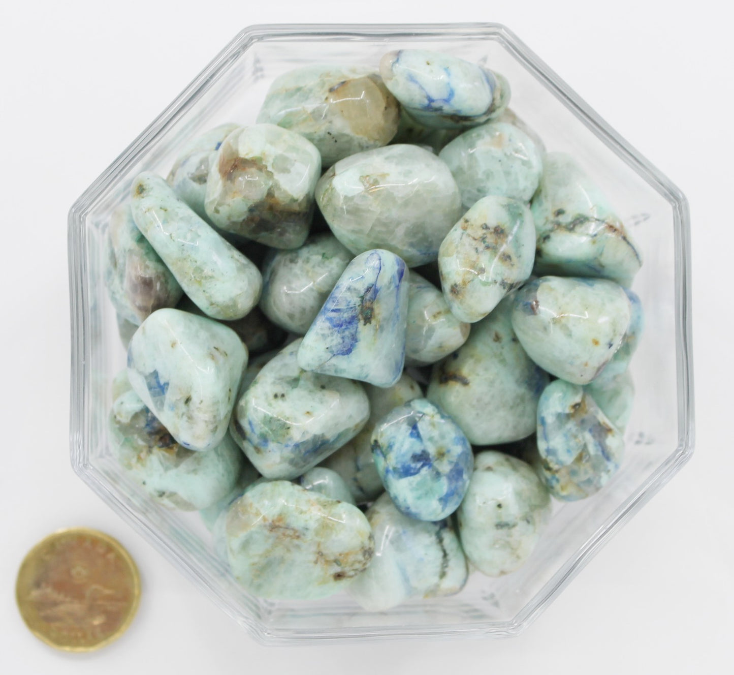 Azurite Green Moonstone - Tumbled
