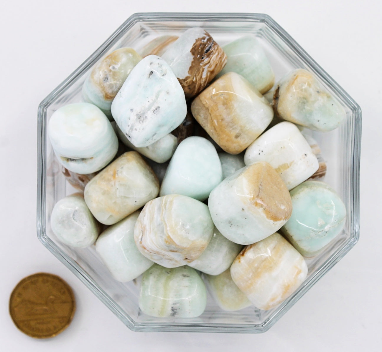 Calcite Caribbean Blue Large Cubed - Tumbled