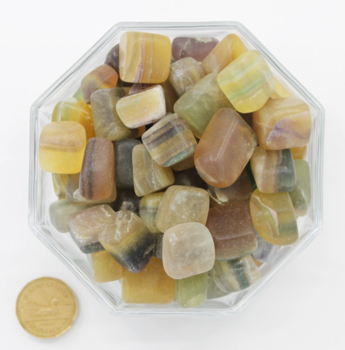 Fluorite Rainbow Cubed - Tumbled