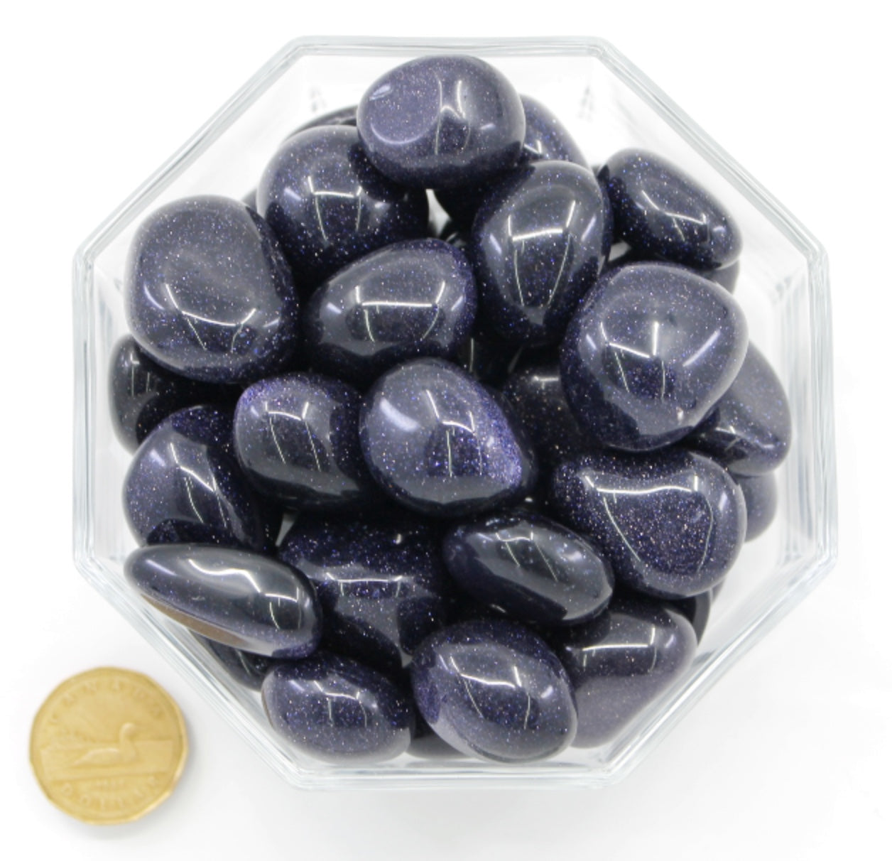 Goldstone Blue Large Extra - Tumbled