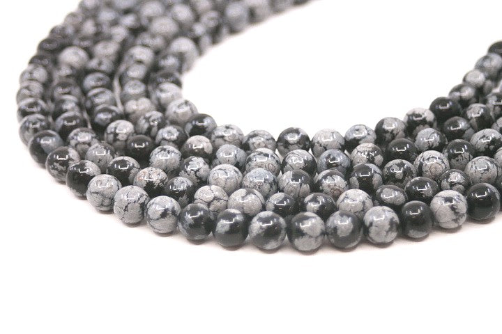 Obsidian Snowflake - Beads