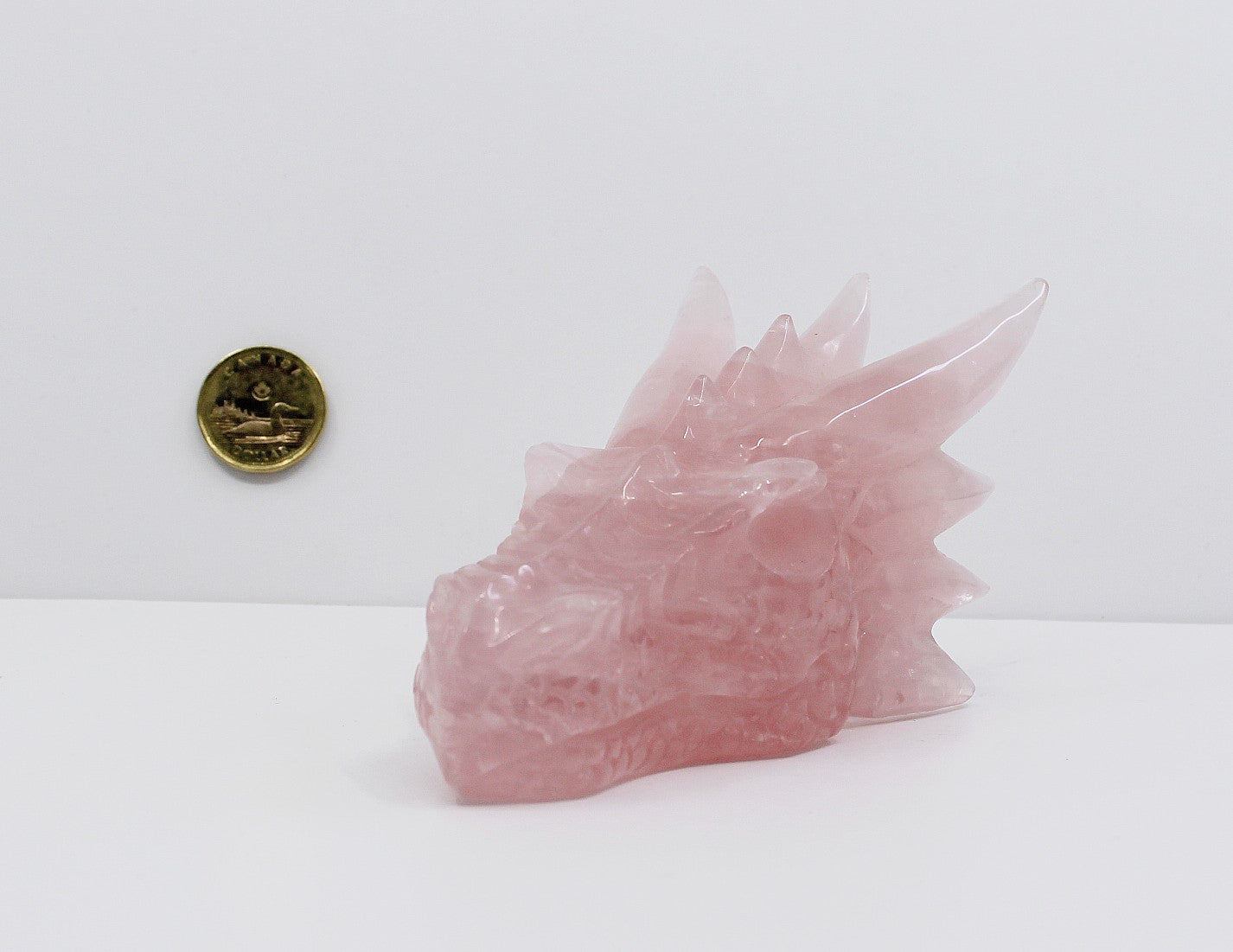 Rose Quartz - Dragon Head