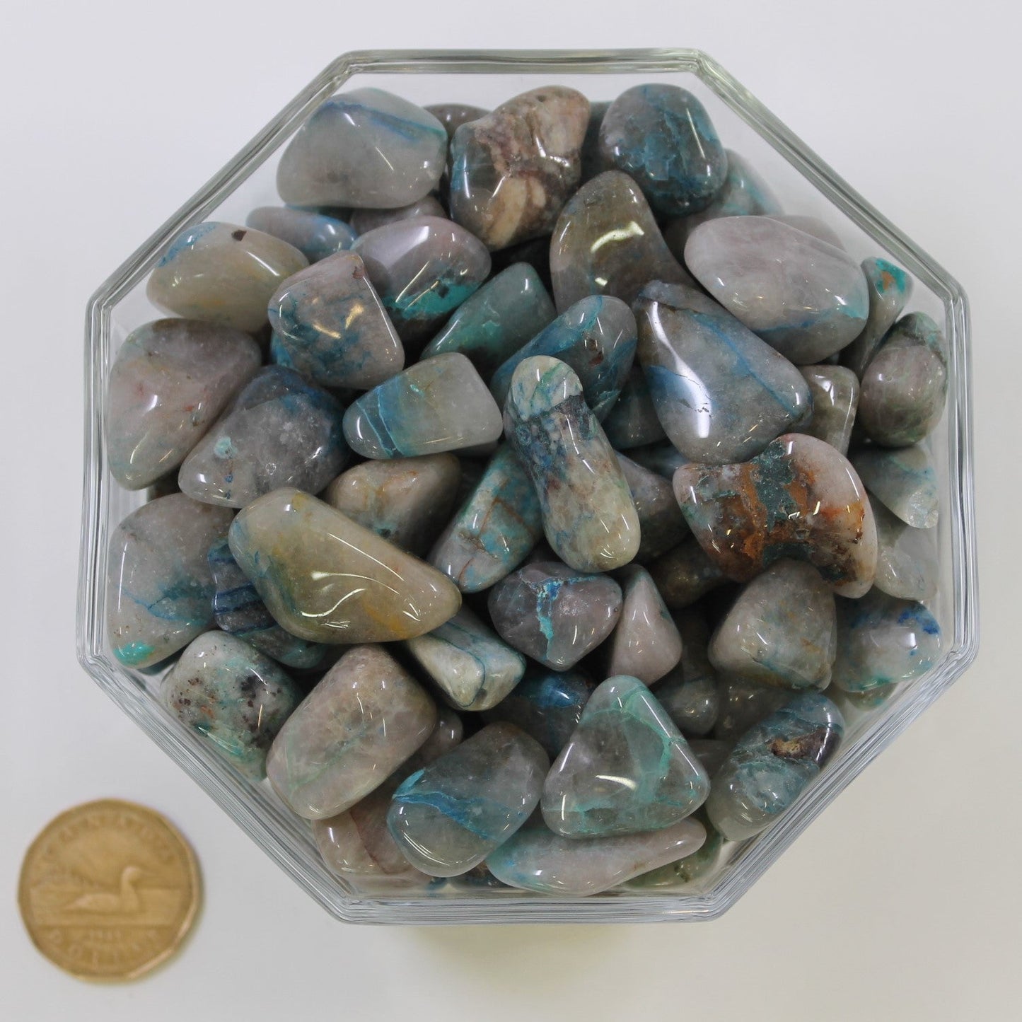 Quartz Chrysocolla Large - Tumbled