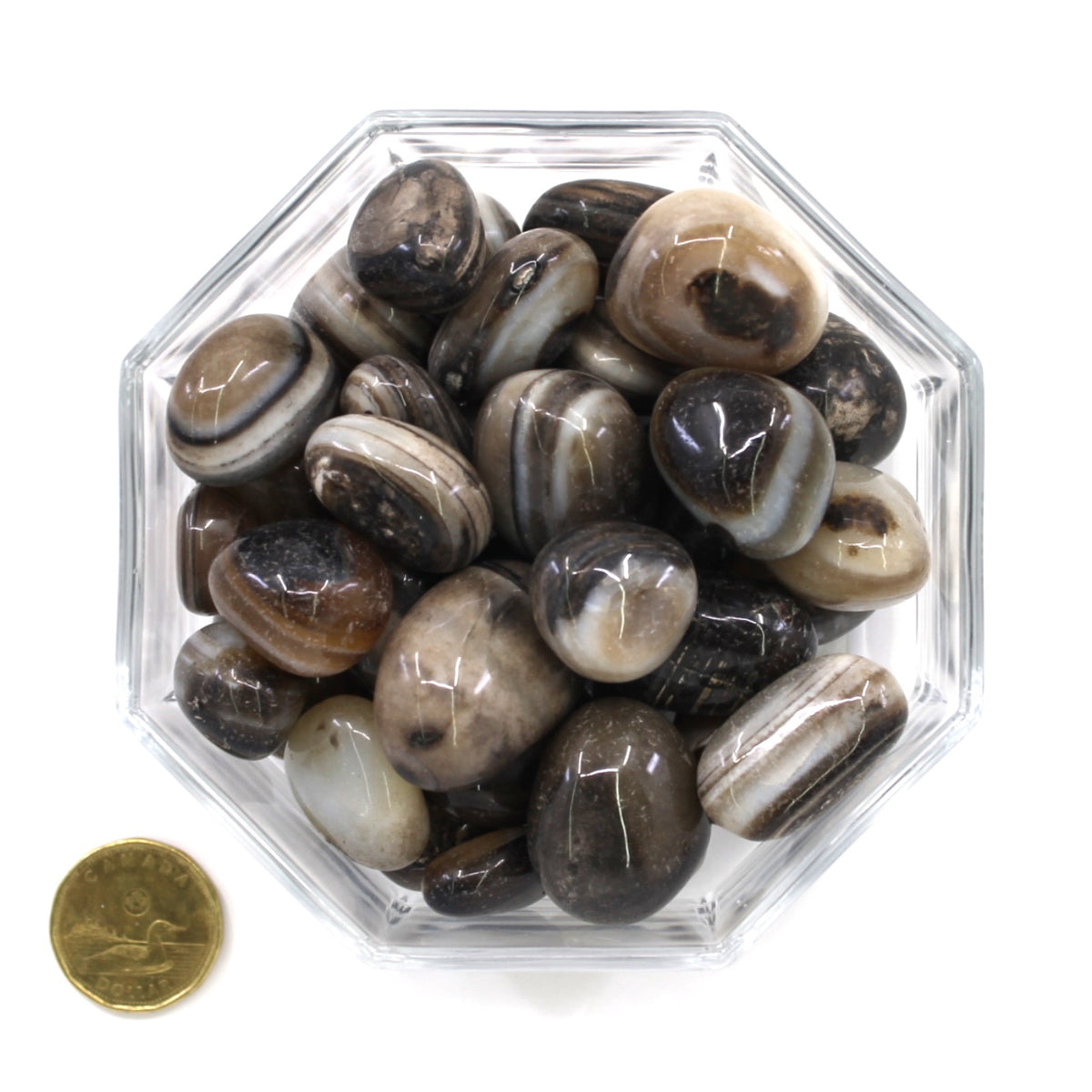 Agate Black Banded Dyed Large - Tumbled