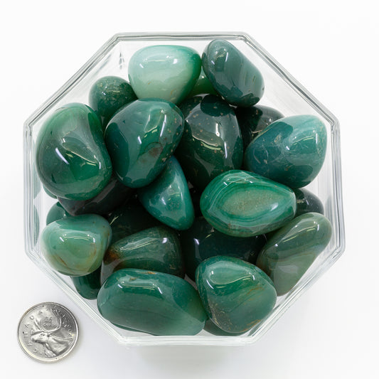 Agate Green Banded Dyed Large - Tumbled