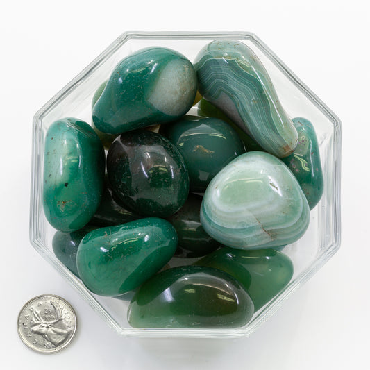 Agate Green Jumbo Dyed - Tumbled