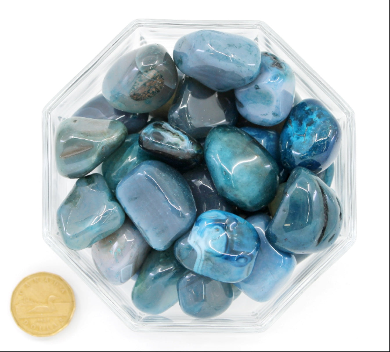 Agate Teal Large Dyed - Tumbled