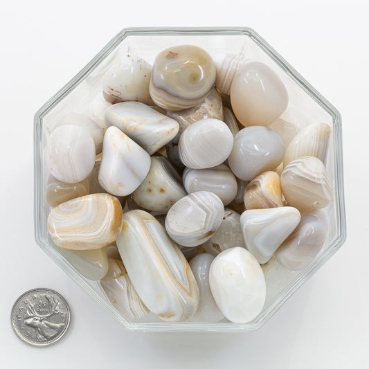 Agate White Banded Large - Tumbled