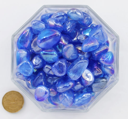 Aqua Aura Dark Blue Large - Tumbled
