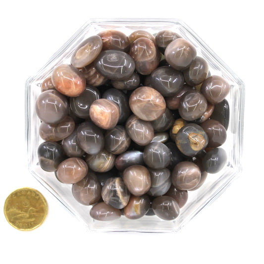 Moonstone Black Small  - Tumbled