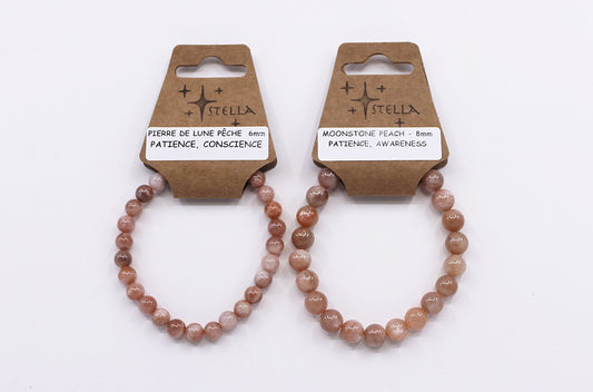 Moonstone Peach - Stone Bracelets