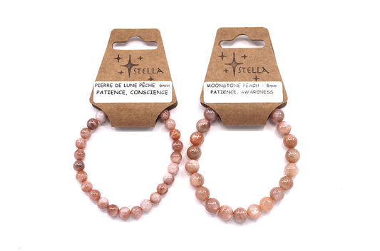 Moonstone Peach - Stone Bracelets