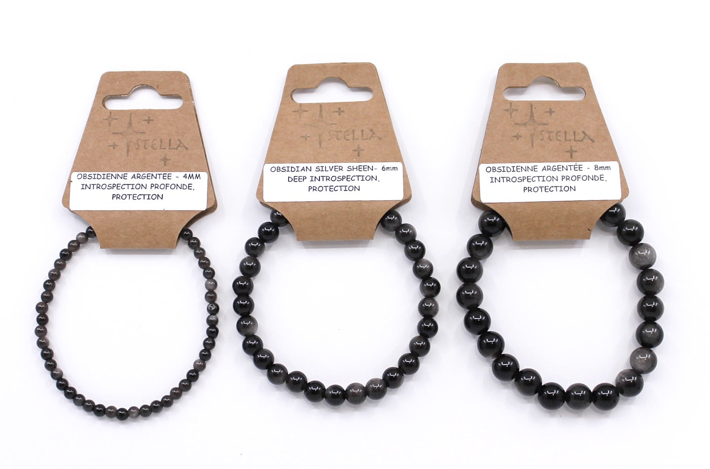 Obsidian Silver Sheen - Stone Bracelets