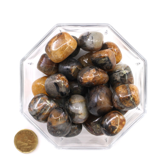 Quartz Golden Healer Pyrite - Tumbled