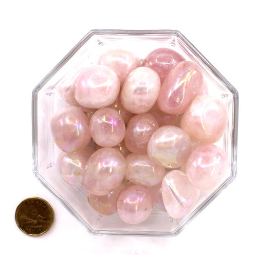 Quartz Rose Aqua Aura - Tumbled