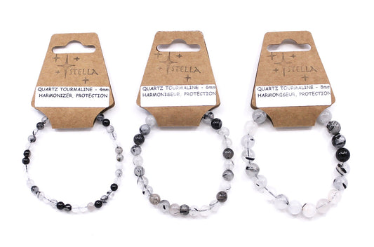 Quartz Tourmaline - Stone Bracelets