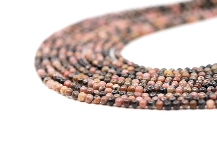 Rhodonite Pink Black - Beads