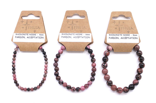 Rhodonite Pink & Black - Stone Bracelets