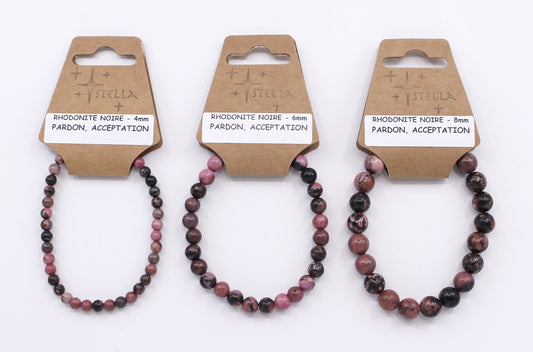 Rhodonite Pink & Black - Stone Bracelets