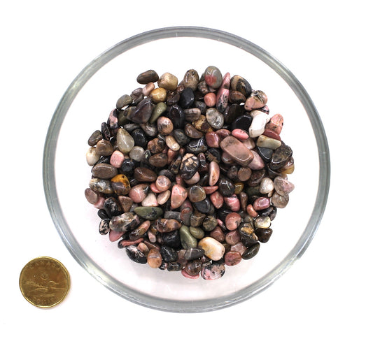 Rhodonite Black & Pink  7-9mm - Chips