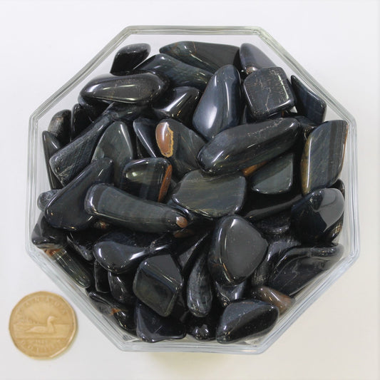 Tiger Eye Blue/Black Large - Tumbled