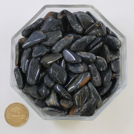 Tiger Eye Blue/Black Medium - Tumbled