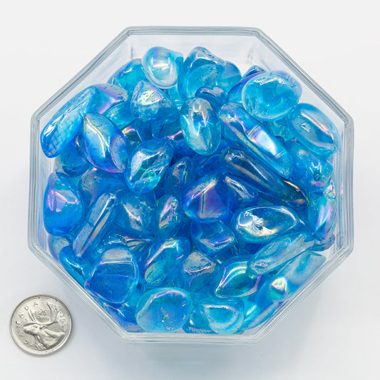 Aqua Aura Blue Large - Tumbled